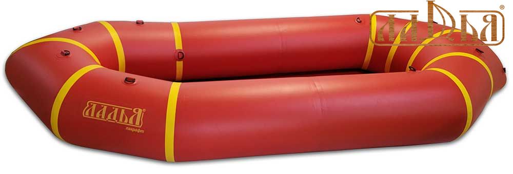 Надувной пакрафт Ладья ЛП-245 Каяк Комфорт красный с желтым красный вкладыш